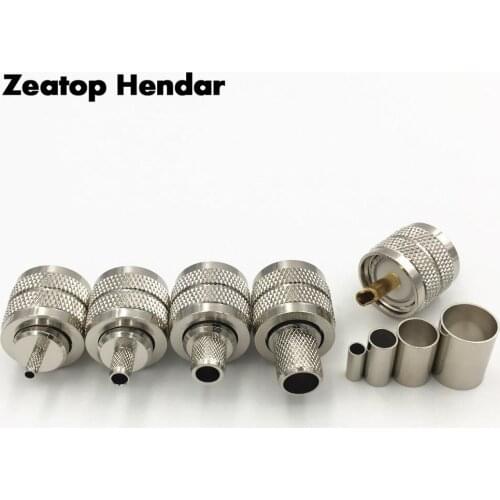 2Pcs Brass UHF PL259 Male Plug Crimp for RG174 RG316 LMR100 / RG58 RG142 LMR195 / RG5 RG6 LMR300 / RG8 RG213 Cable RF Connector