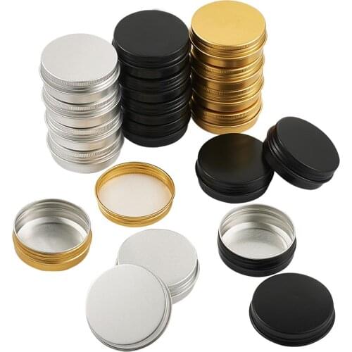 30Pcs/set Aluminium Jewelry Box Travel Bottles Cosmetic Container Empty Cream Jar Pot with Lid for Makeup Pomade Column Shape