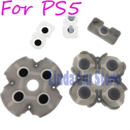 5sets For Playstation 5 PS5 Game Controller Conductive Silicone Rubber Pads for PS5 D Pad Button Accessories