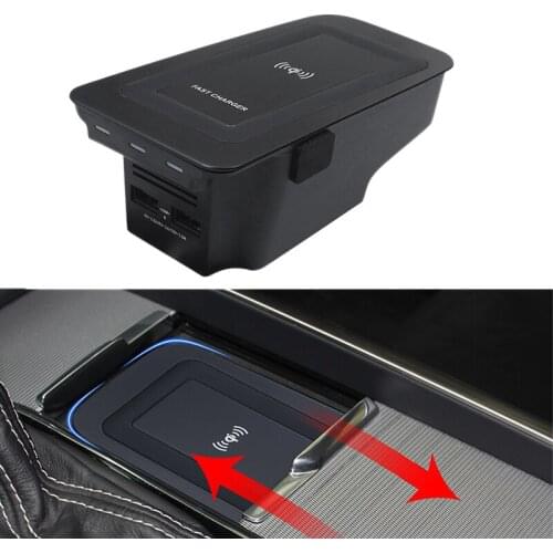 AU05 -Car Wireless Charge QI Charging Phone Holder Mobile Adapter Mount Bracket for Volvo XC90 S60 XC60 V90CC X90