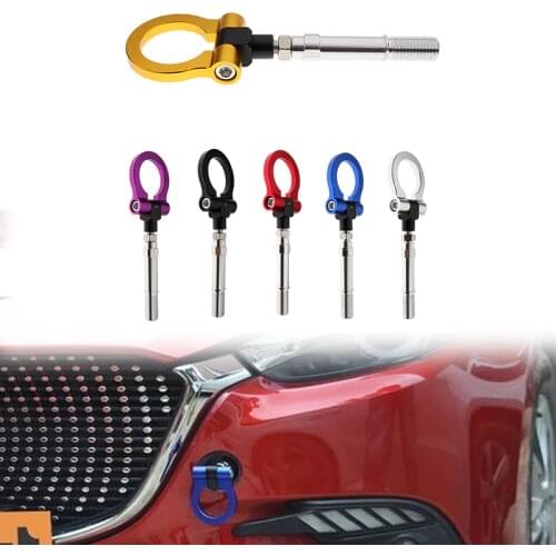 Car Racing Tow Hook Aluminum Alloy Front Rear Bumper Racing Screw Tow Hook For Mazda 3 2014-2016 Car Truck Parts