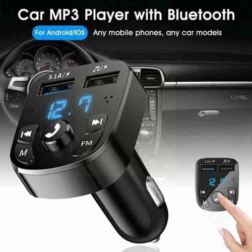 Bluetooth-compatible Version 5.0 FM Transmitter Car Quick Dual Car QC3.0 Kit Player Charger With USB Card Voltmeter R5D7
