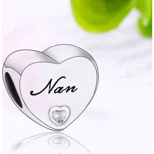 Fit Original Pan Charm Bracelet 100% 925 Sterling Silver Nan Love Heart Crystal Bead Making Women Berloque 2019 NEW Arrival