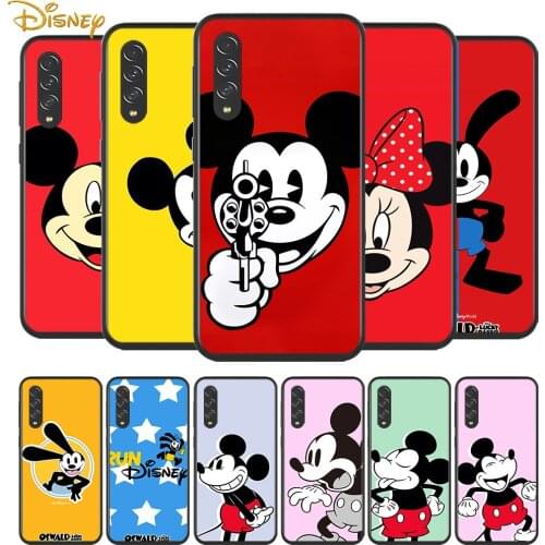 Disney Mickey Mouse Oswald for Samsung Galaxy A90 A80 A70 A60 A50 A40 A20 A2Core A10 M31 M21 M60 M40 M30 Black Phone Case
