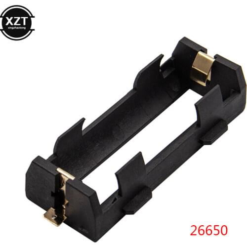 1/2 X 26650 Battery Holder SMD For 26650 Black With Bronze Pins Gold Plated for 26650 3.7V Rechargeable Batteries Hold Case Box