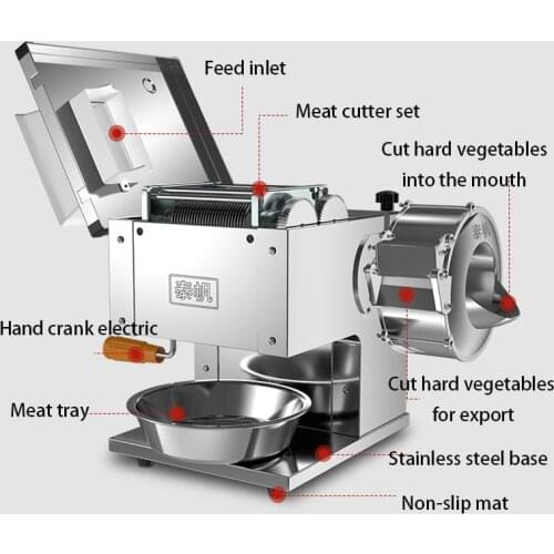 Commercial Electric Meat Slicer Cutter Stainless steel Vegetable Cut knife Grinder Minced Meat Mincer chipper Shred machine 220v