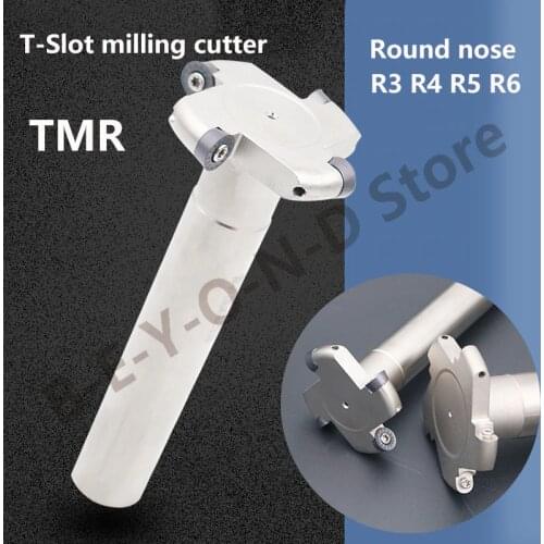 BEYOND Round Nose R3 R4 R5 R6 T-slot Milling Cutters Rod 150mm Length 4T 5T T-slotted Cutter Endmill Holder CNC Round Handle