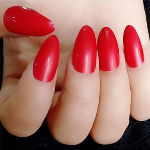 Matte Fake Nail Pointy Strong Extension Of 24pcs Nail Tips Need Gel To Press On Nails For Nail Art