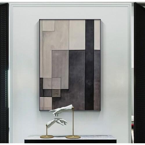 Minimalist Wall Art Canvas Paintings Abstract Geometric Poster Print Color Block Wall Pictures for Living Room Modern Home Decor