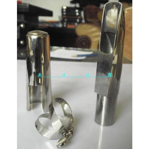 Tenor sax mouthpiece Stainless steel Ligature and caps