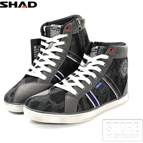 SHAD Mens Motorbike Casual Riding Shoes Motorcycle Street Racing Men Boots Breathable Biker Shoes Motorboats
