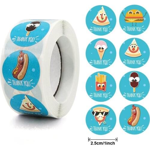 50-500pcs Stickers Stylish Donut Stickers 8 Designs Delicious Looking Handmade white labels stickers for Cake bread baking