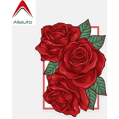 Aliauto Fashion Car Stickers Pretty Roses Accessories Decor Vinyl Decal for Mercedes Benz Vw Passat B6 Volvo,14cm*10cm