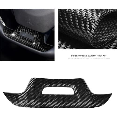 Real Carbon Fiber Steering Wheel Decor Cover Trim For Chevrolet Camaro 2016-2020