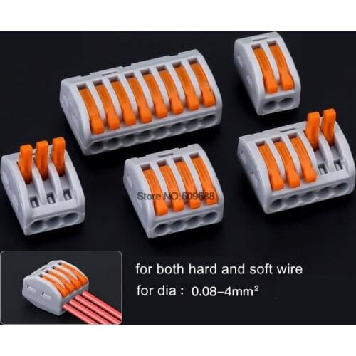 PCT-212 PCT-213 PCT213 PCT214 Universal Compact Wire Wiring Connectors Conductor Terminal Block Lever AWG 28-12 PCT218 PCT-218