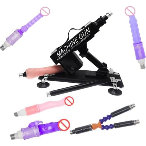 Female Masturbation Pumping Gun Sex Machine with Dildos 6 Attachments Automatic Love Retractable Vibrator Machines Women Sex Toy