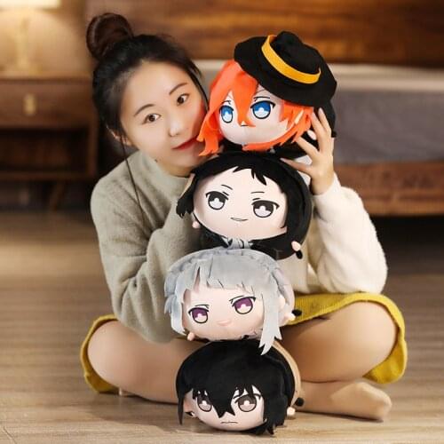 Bungo Stray Dogs Nakajima Atsushi Dazai Osamu Ryunosuke Akutagawa Cosplay Plush Pillow Cartoon Doll Kids Toys Holiday Gift