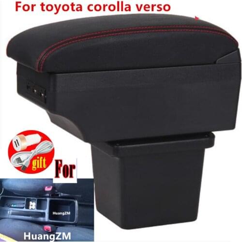 For toyota corolla verso Armrest box central Store content box with USB interface