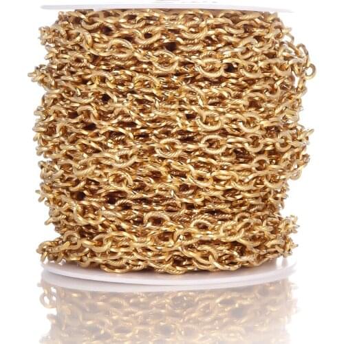 1 Meter Stainless Steel Twist Link Gold Chains for Jewelry Findings DIY Handmade Bracelet Anklet Bulk Jewelry Making Supplies