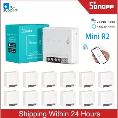 1/30 Pieces Wholesale Sonoff MiniR2 Smart Home DIY Mod eWeLink App Remote Light Wifi Switch Also Alexa Google Home Voice Control