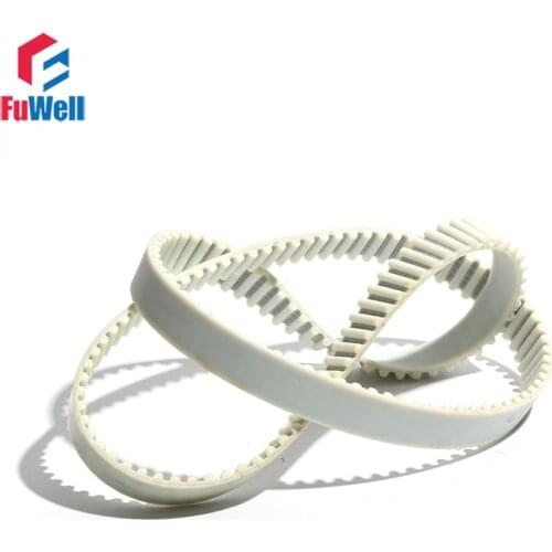 HTD 5M Timing Belt White PU Closed Loop Pulley Belt 15/20/25/30mm Width 5M-2990/3000/3020/3030 Polyurethane Transmission Belt