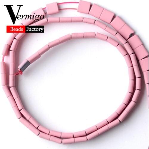 Pink Double Hole Nanotech Rubber Hematite Square Beads For Jewelry Making 5*5mm 76pcs Loose Beads Diy Bracelets Accessories 15
