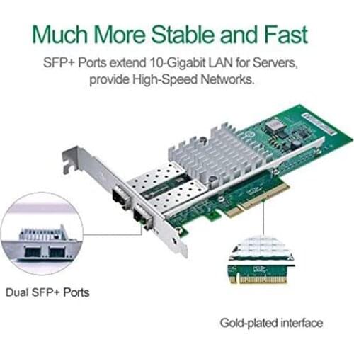 Network Adapter PCI-E X8 Interface 10Gbps Network Adapter with High & Low Profile Bracket