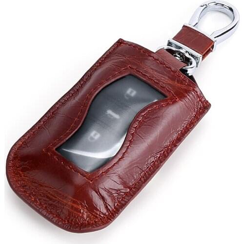 Brand New Top Layer Upper Real Cow Leather Transparent Window Portable Protected Automobile Car Key Pocket Holder