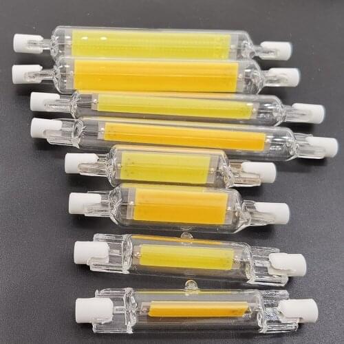 LED R7S 78mm 15W 20W R7S High Powerful Spotlight 118mm 30W 40W 110V 220V COB Lamp Bulb Glass Tube Replace Halogen Lamp Light