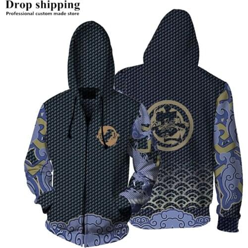 Anime/Game Clothes 3D Printed Shimada Hanzo Hoodies Sweatshirts For Men Casual Outerwear Long sleeve Loose Hooded Zipper Jackets