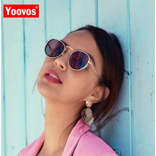 Yoovos 2021 Classic Round Sunglasses Women New Arrival Glasses Vintage Street Beat Shopping Mirror Gafas De Sol Mujer UV400
