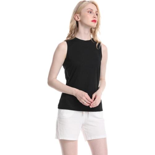 Backless Loose T Shirt Harajuk Cotton Sleeveless TShirt Women Summer O-Neck Sport Top Soft Casual Female T-shirts