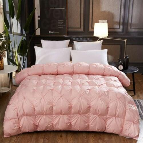 Winter warm bed cover deluxe hotel duvet 100% white goose duck/quilt 100% quilts set extra large double quilts