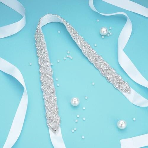 1PC)Rhinestone Bridal belt wedding with crystal diamond wedding dress accessories belt sash for wedding dress WDD1053