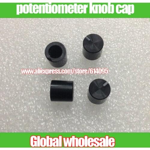 10pcs black Cylindrical Audio Audio Switch Knob Cap / Mixer Mixer Effect Potentiometer Knob Cap / Diameter 9.8*10mm