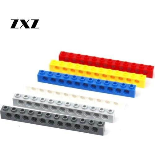 100pcs Technical Building Blocks Parts Technical Brick 1 x 12 [11 Holes] DIY Toys Compatible with 3895 MOC Castle Accessory