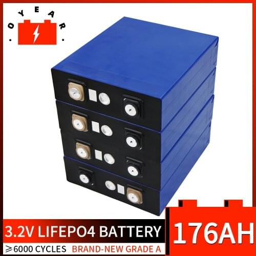 16PCS new 3.2v 176AH Lifepo4 Battery 12V 24V 48V 176Ah Not 200AH 150AH 280AH Lithium Cell Phosphate Solar iron EU US tax free