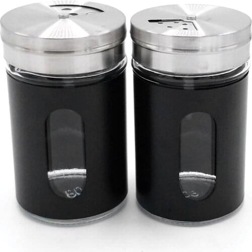 2021 HOT 2PCS Compact Stainless Steel Spice Dispenser Spice Shaker Multi Function Cooking BBQ Pepper Salt Jar Seasoning Jar