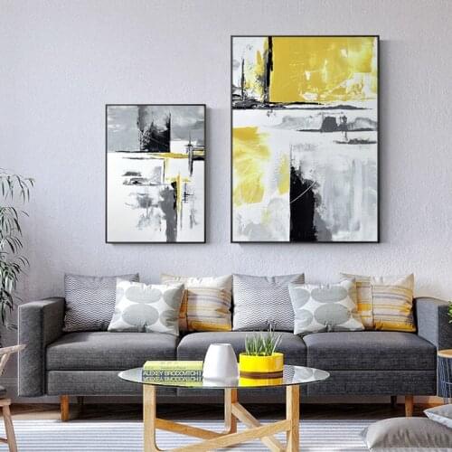 3 piece art Black Yellow Abstract Canvas Paintings Art Wall Pictures Posters And Prints For Living Room Morden Home Decor Nordic