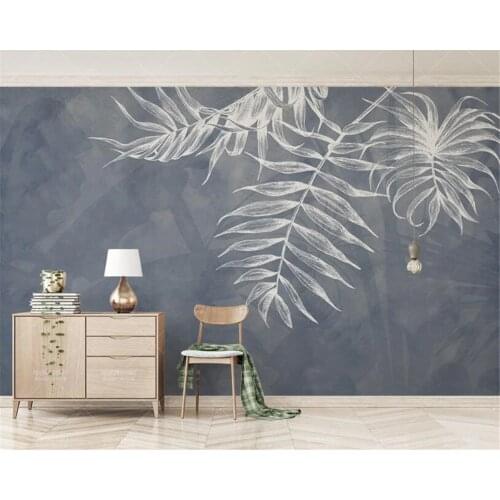 Custom Any Size Wallpaper modern Style Leaf Texture Bedroom master bedroom bed background wall 3d wallpaper behang Beibehang