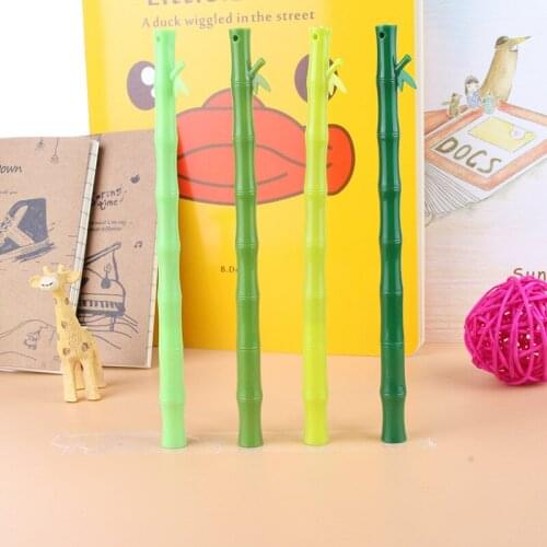 50PCS Korean Cute Creative Bamboo Neutral Pen Black Water Pen Student Supplies Prize Learning Stationery