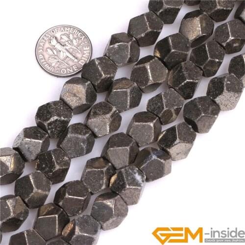 8mm 10mm Faceted Irony Gray Pyrite Beads Natural Stone Beads DIY Accessorries Beads For Jewelry Making Strand 15'' Free Shipping