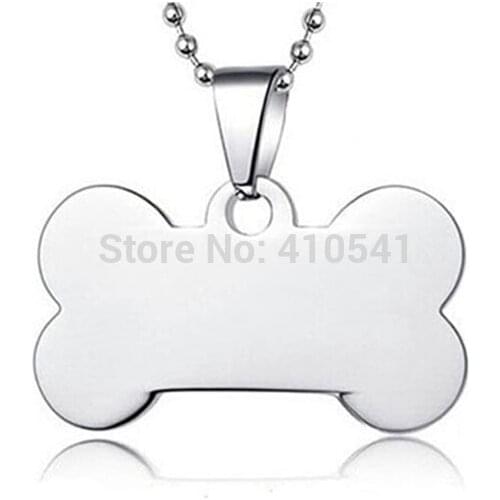 Stainless Steel Pet Tags Stainless Steel Bone Shaped Dog Name Tags 1000Pcs/Lot Pet ID Tag Dog Tags Free Shipping