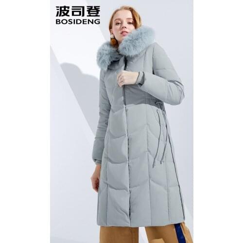 Bosideng Down Coat Women Hooded Real Fur Waterproof Windproof Fashion Coat B80141056