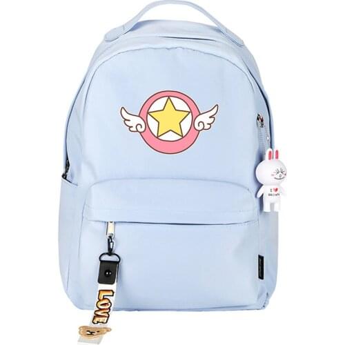 Card Captor Sakura Cute Wing Bag Backpack School Shoulder Bag Teenager Travel Printing Lolita Gift