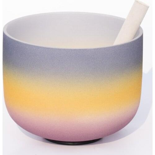 440HZ 432HZ 10 Inch A Note Rainbow Third Eye Chakra Quartz Crystal Singing Bowl