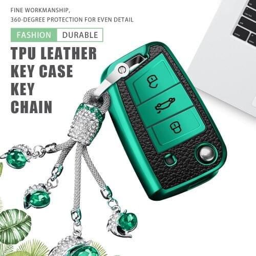TPU Car Key Case Cover Keychain for Volkswagen VW Polo Golf7 MK7 Tiguan passat for Skoda Octavia Kodiaq Karoq for Seat Ateca
