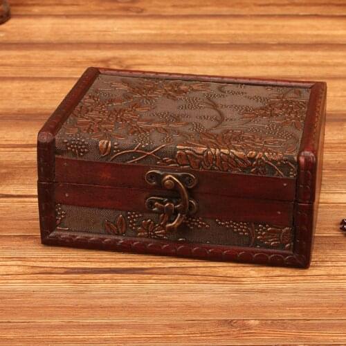 Antique Lockable Wooden Jewelry Storage Box Case Necklace Earrings Holder Organizer Gift Storage Box Dropshipping
