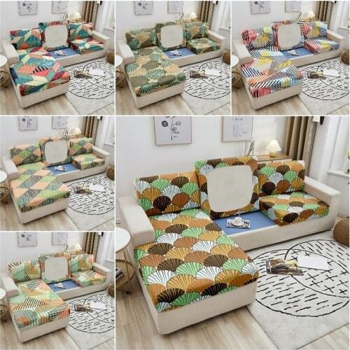 3D Geometric Pattern Elastic Sofa Seat Cover for Living Room Stretch Sofa Seat Cushion Cover Anti-dirty Couch Seat Slipcover