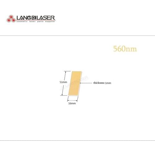Ipl 560nm filter , size : 51*16*1mm , optic laser filter for IPL skin rejuvenation , cosmetic laser filter